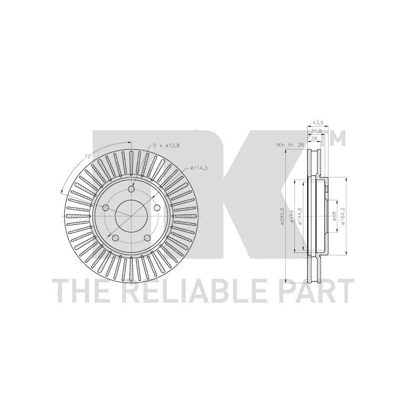 Jeu de 2 disques de frein NK