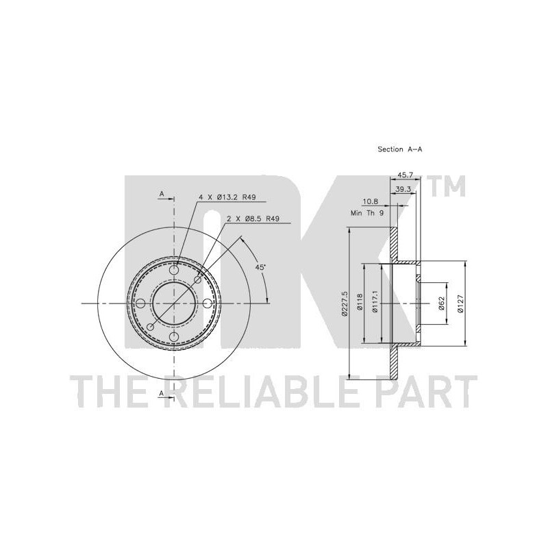Jeu de 2 disques de frein NK
