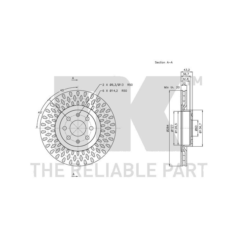 Jeu de 2 disques de frein NK