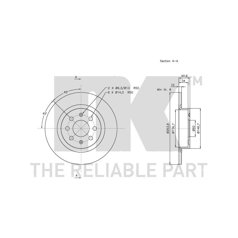 Jeu de 2 disques de frein NK