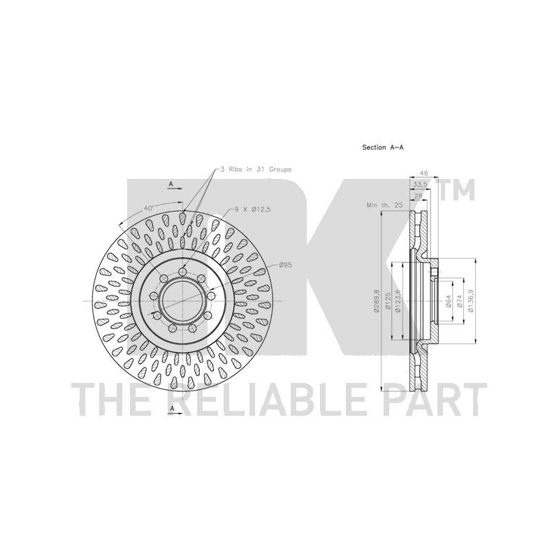 Jeu de 2 disques de frein NK