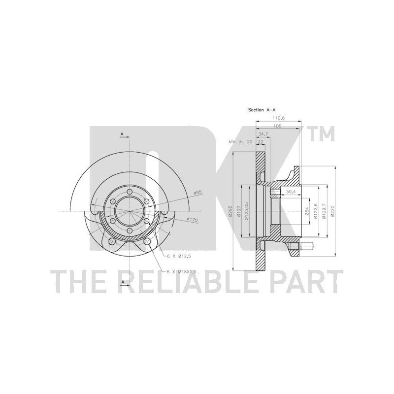 Disque de frein à l'unité NK