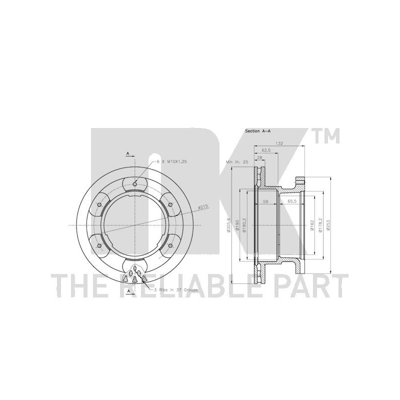Disque de frein à l'unité NK