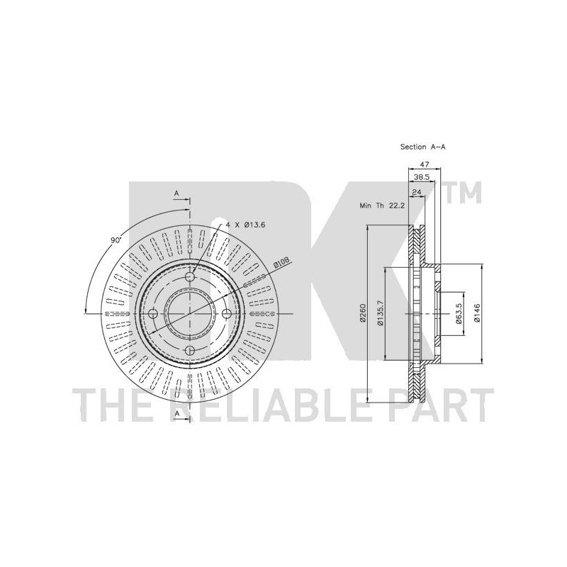 Jeu de 2 disques de frein NK