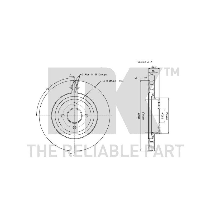 Jeu de 2 disques de frein NK