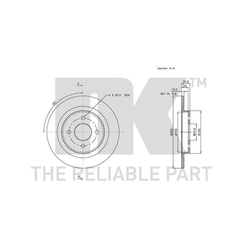 Jeu de 2 disques de frein NK