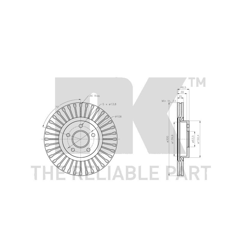 Jeu de 2 disques de frein NK