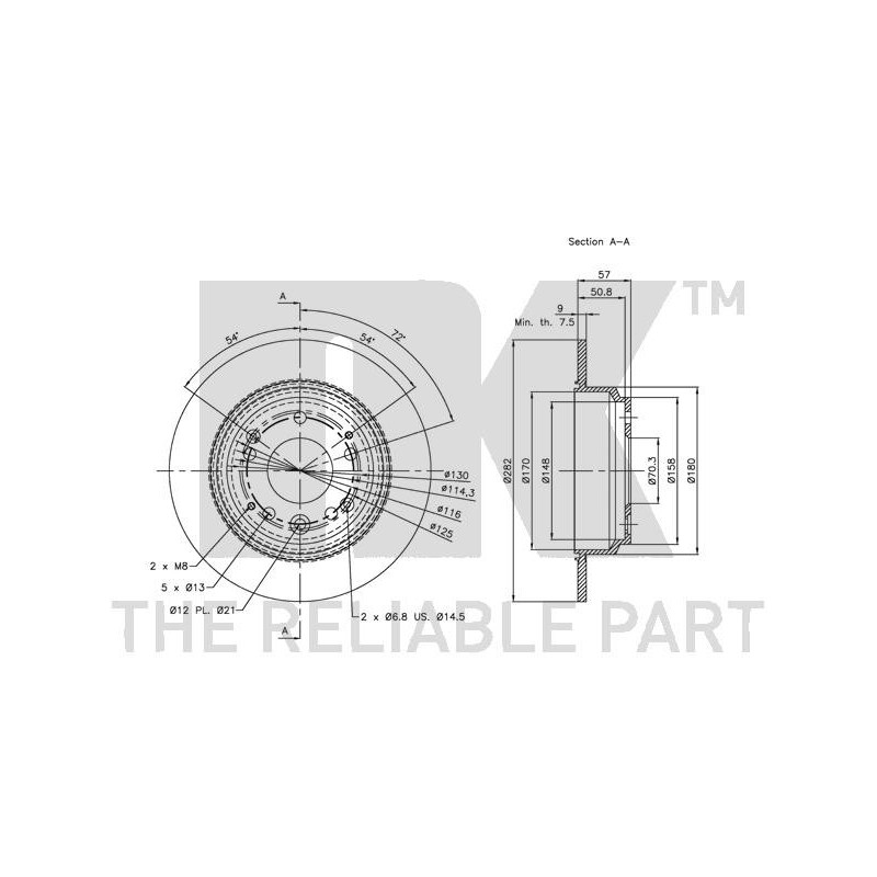 Jeu de 2 disques de frein NK
