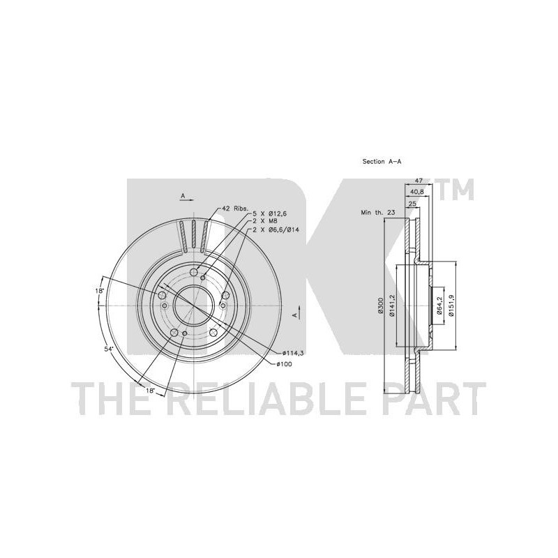 Jeu de 2 disques de frein NK