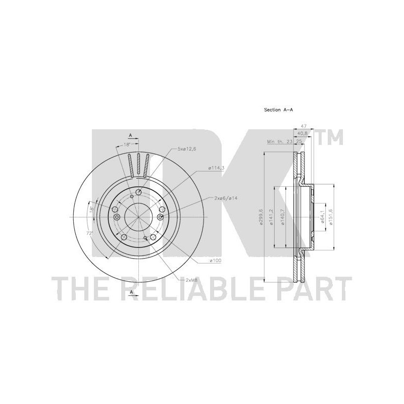 Jeu de 2 disques de frein NK