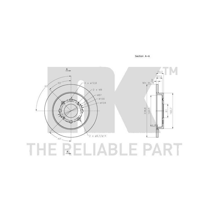 Jeu de 2 disques de frein NK