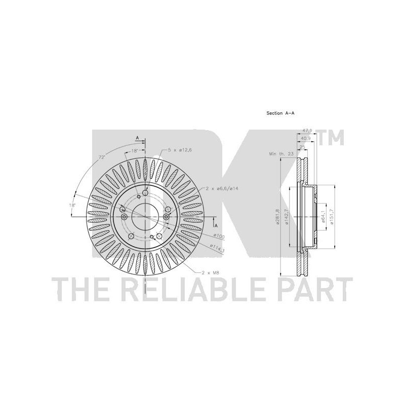 Jeu de 2 disques de frein NK