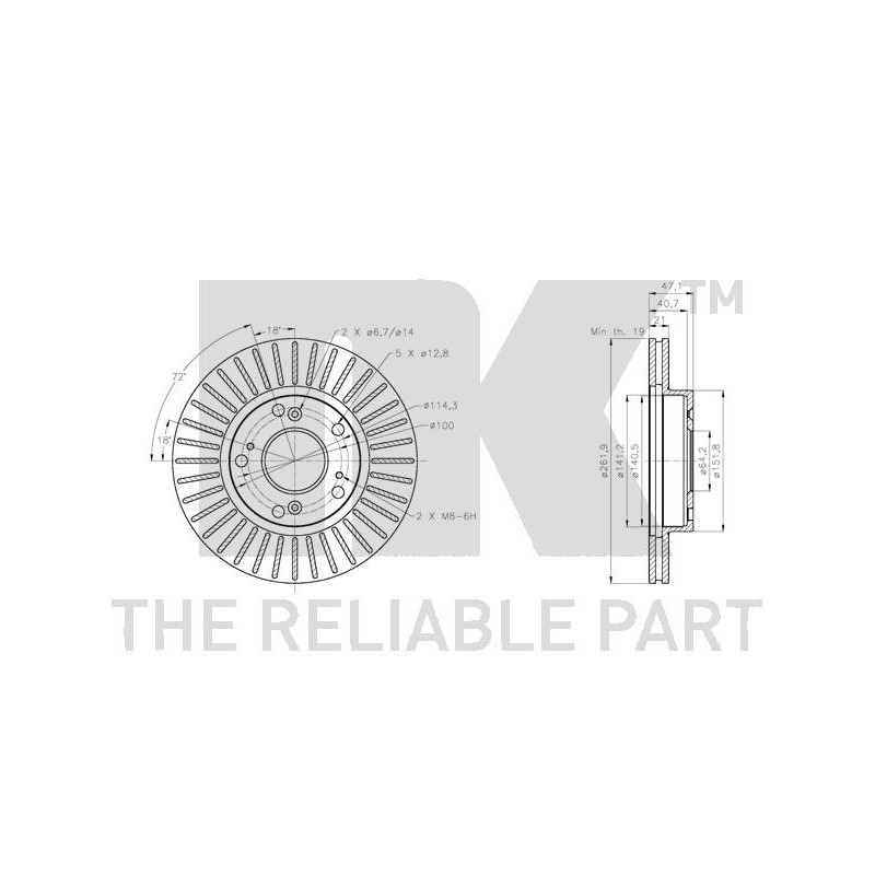 Disque de frein à l'unité NK