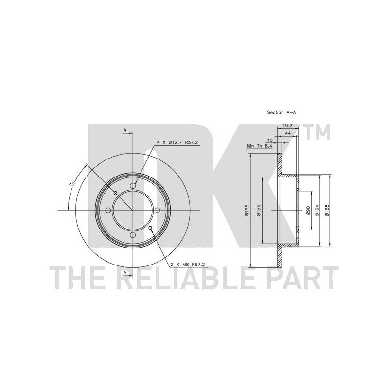 Jeu de 2 disques de frein NK