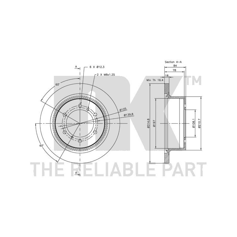 Jeu de 2 disques de frein NK
