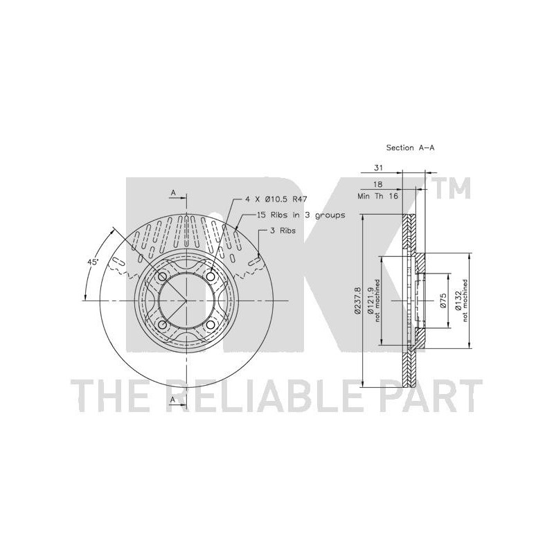 Jeu de 2 disques de frein NK