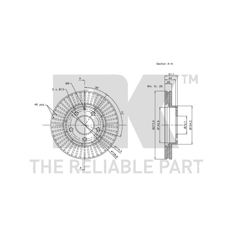Jeu de 2 disques de frein NK