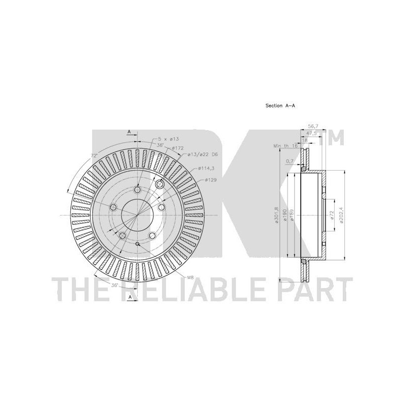 Jeu de 2 disques de frein NK