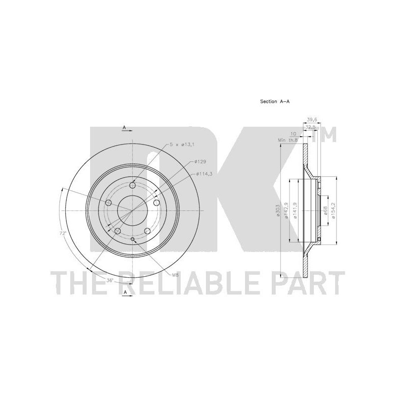 Jeu de 2 disques de frein NK