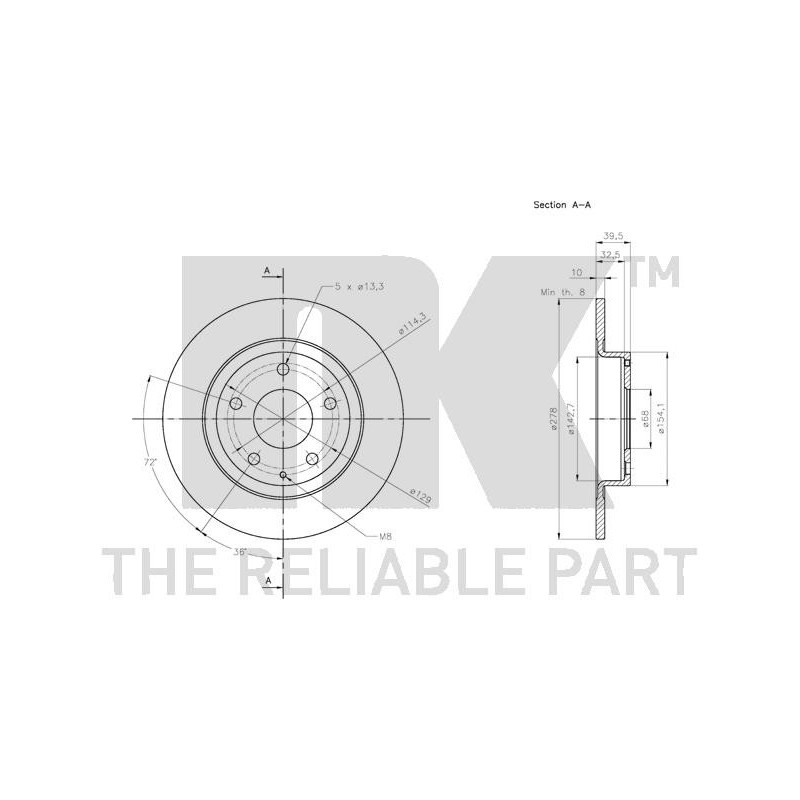 Jeu de 2 disques de frein NK