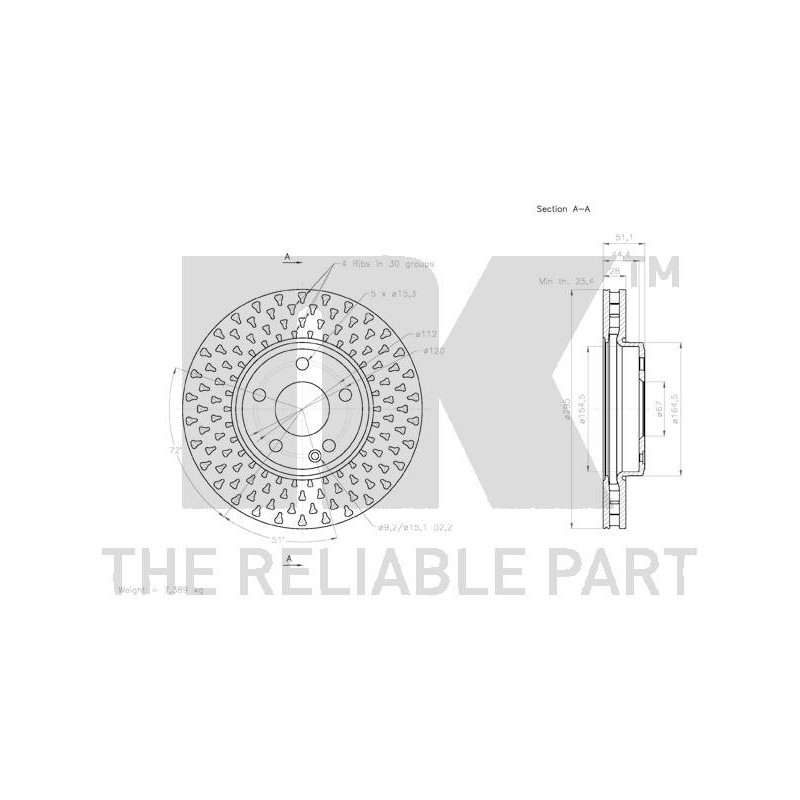 Jeu de 2 disques de frein NK