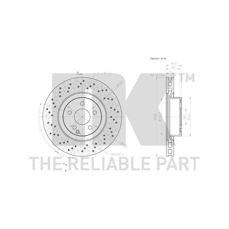 Disque de frein à l'unité NK