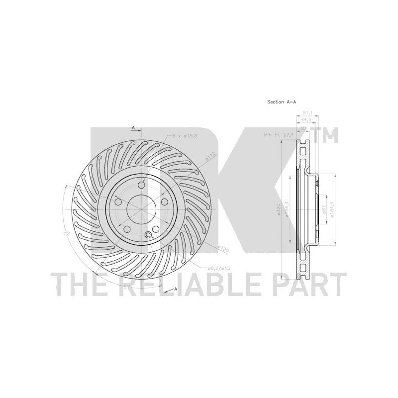 Jeu de 2 disques de frein NK