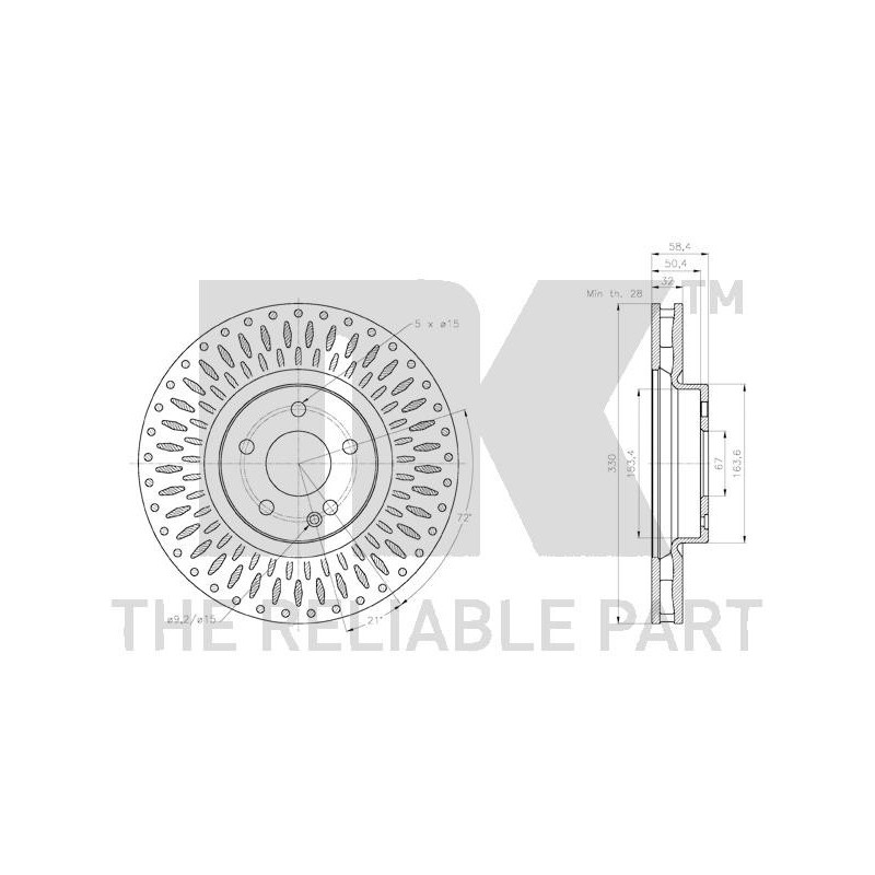 Disque de frein à l'unité NK