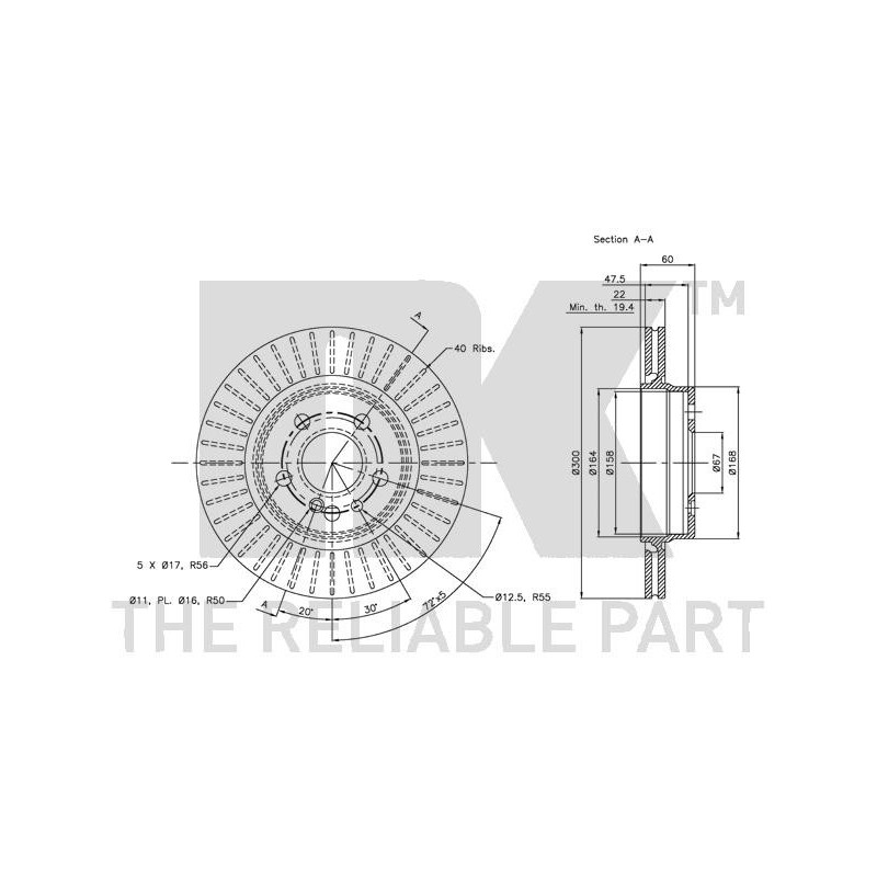 Jeu de 2 disques de frein NK