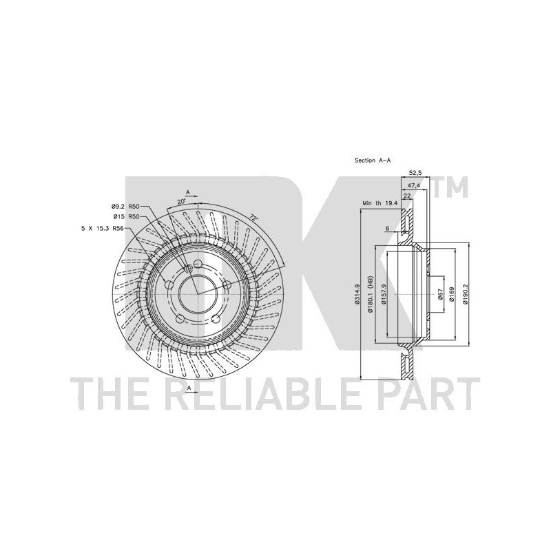 Jeu de 2 disques de frein NK