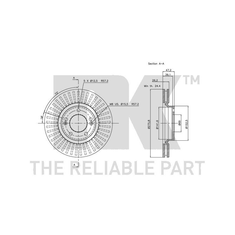 Jeu de 2 disques de frein NK