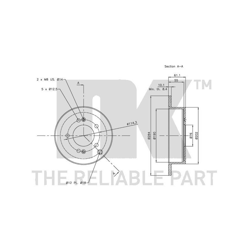 Jeu de 2 disques de frein NK