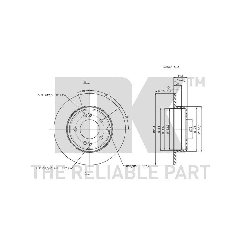 Jeu de 2 disques de frein NK