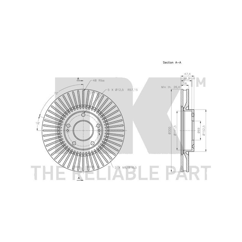 Jeu de 2 disques de frein NK