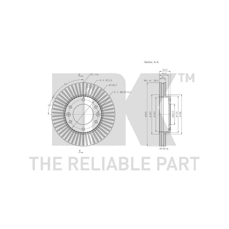 Disque de frein à l'unité NK