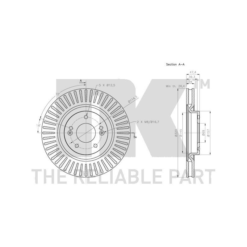 Jeu de 2 disques de frein NK