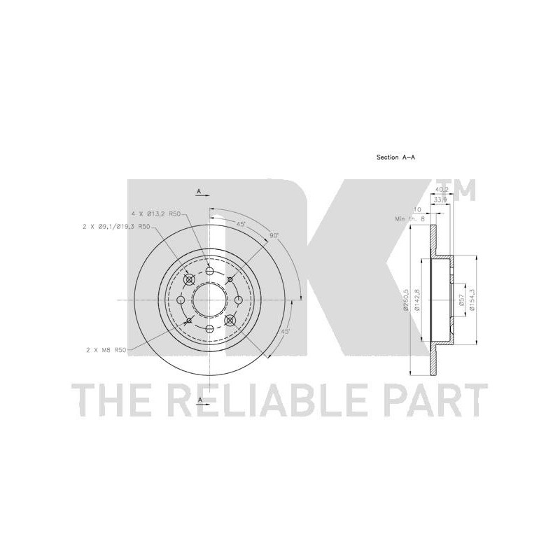 Jeu de 2 disques de frein NK