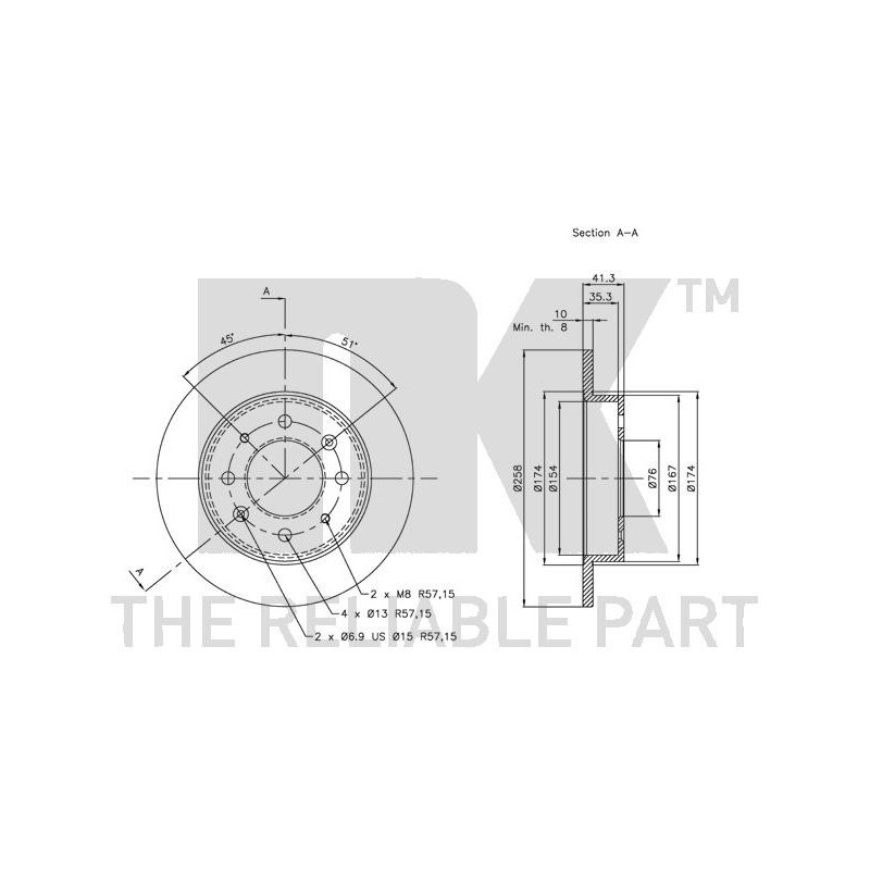 Jeu de 2 disques de frein NK