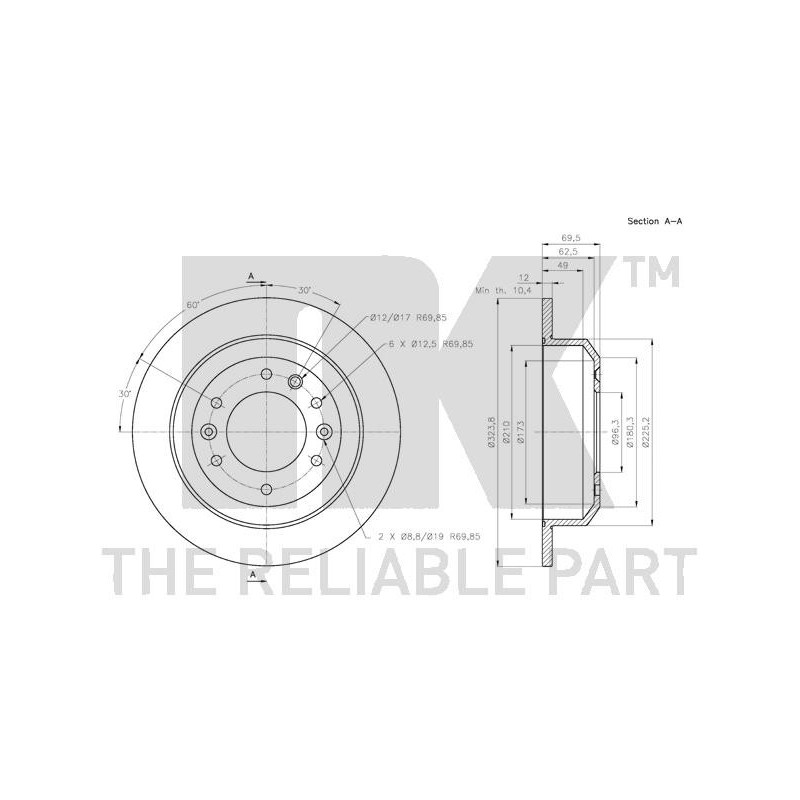 Jeu de 2 disques de frein NK