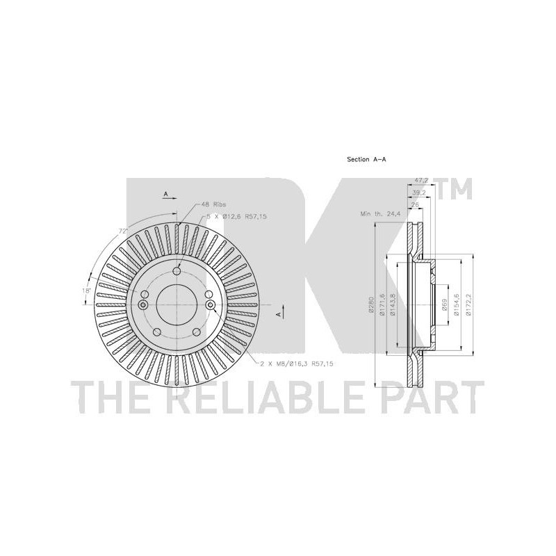 Jeu de 2 disques de frein NK