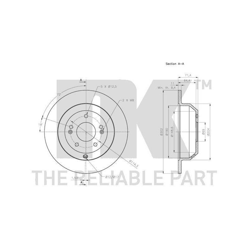 Jeu de 2 disques de frein NK