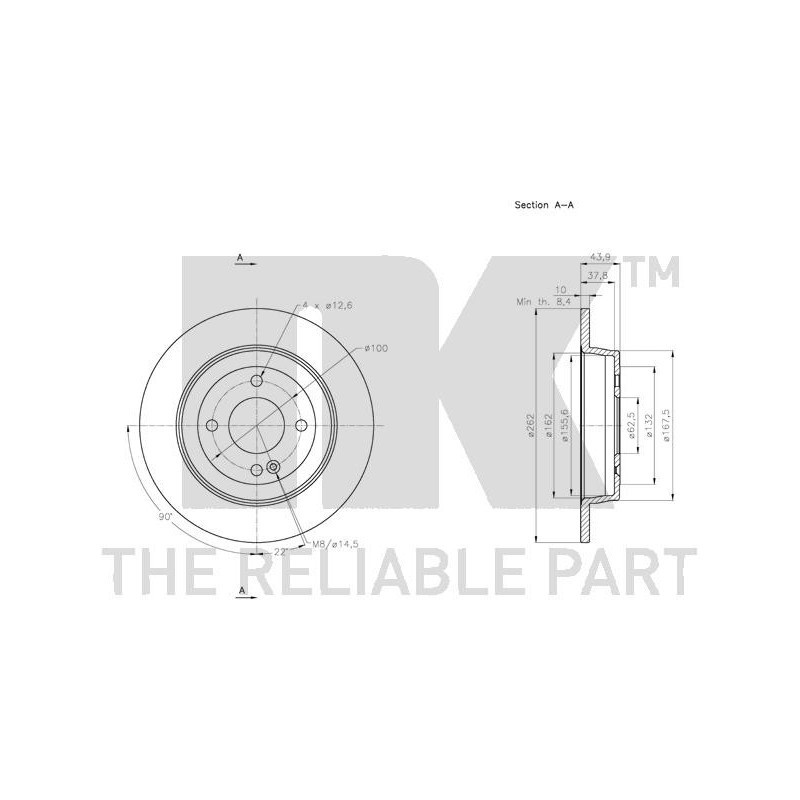 Jeu de 2 disques de frein NK