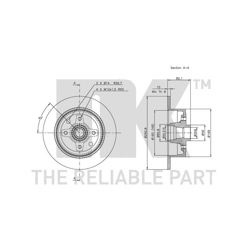 Disque de frein à l'unité NK