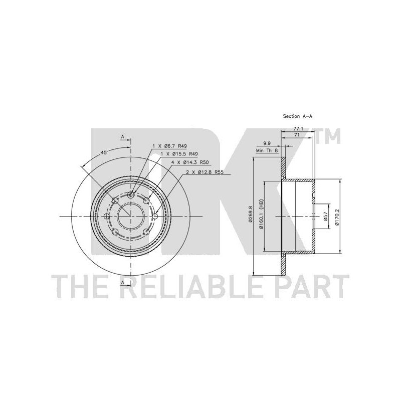 Jeu de 2 disques de frein NK