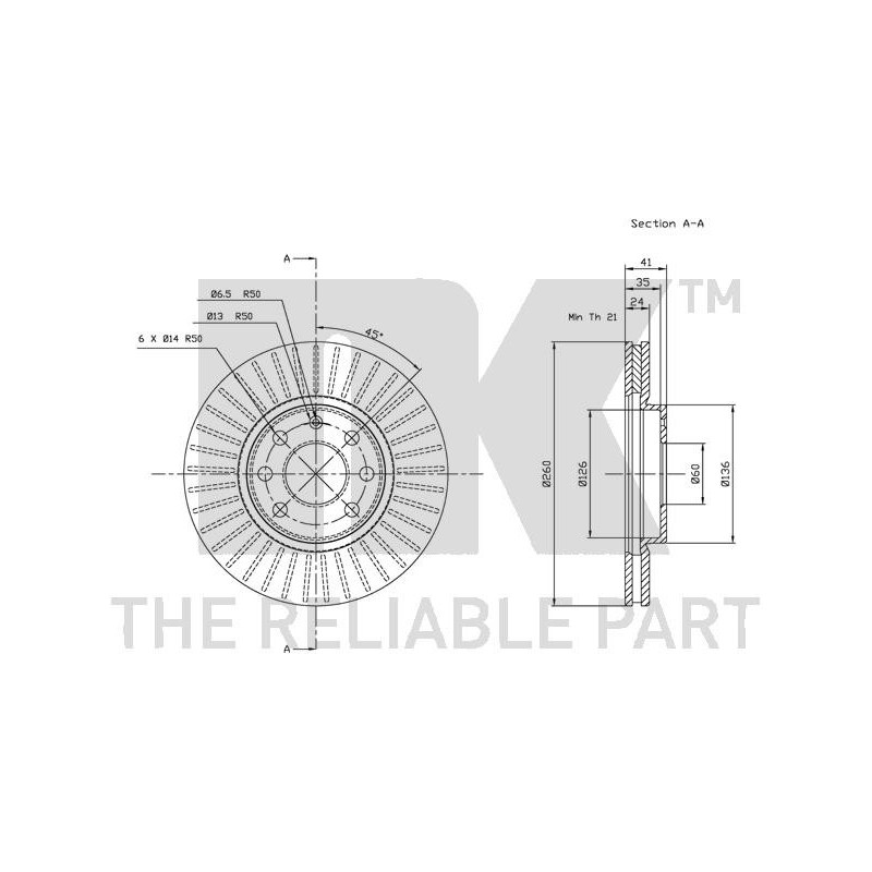 Jeu de 2 disques de frein NK