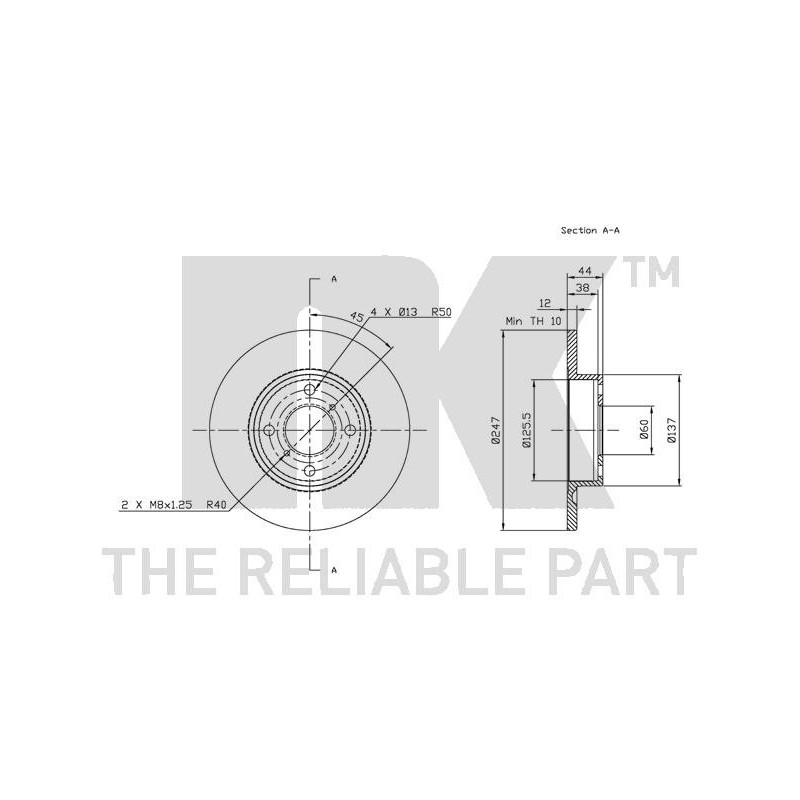 Jeu de 2 disques de frein NK