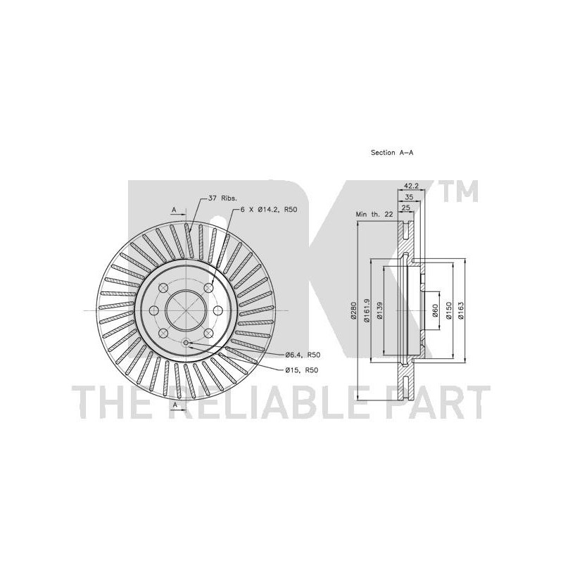 Jeu de 2 disques de frein NK