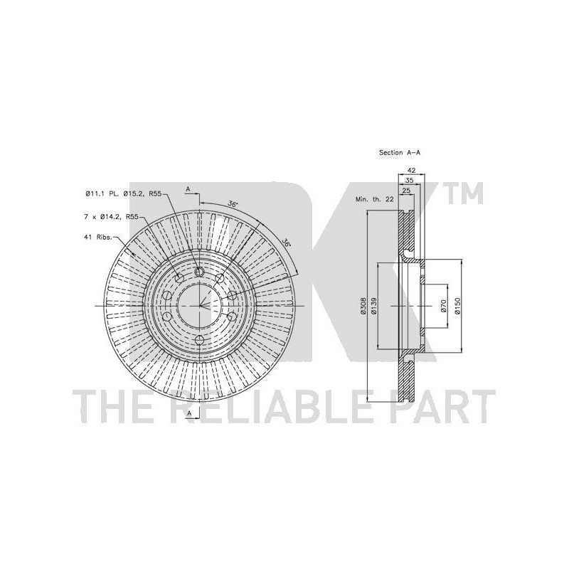 Jeu de 2 disques de frein NK