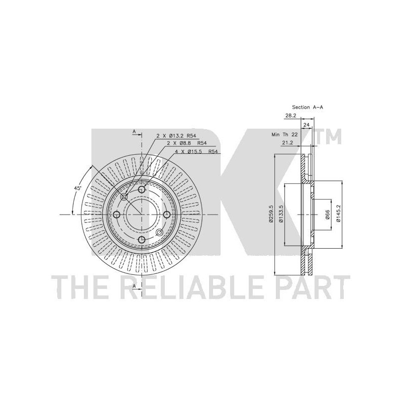 Jeu de 2 disques de frein NK