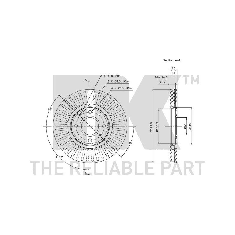 Jeu de 2 disques de frein NK